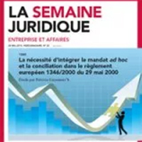 LA NECCESSITE D'INTEGRER LE MANDAT AD HOC ET LA CONCILIATION DANS LE REGLEMENT 1346- 2000 du 29 mai 2000 