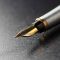 Fountain pen with clipping path on black background